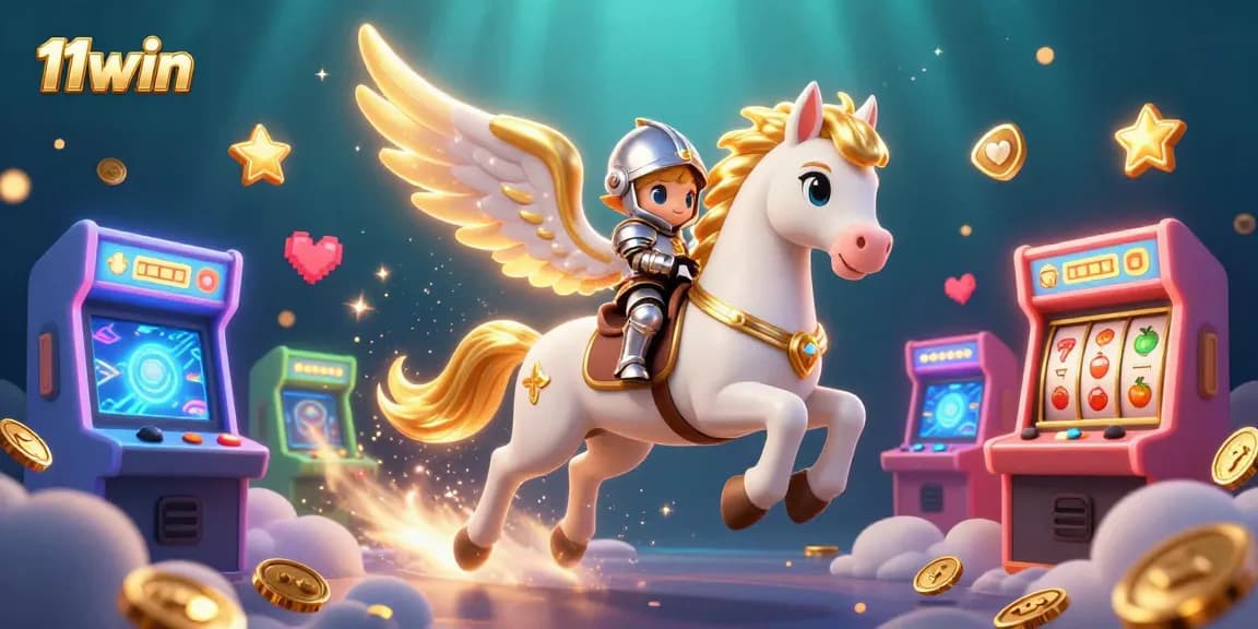 Experience the excitement of 11win with dynamic casino and gaming elements in a vibrant 3D illustration.