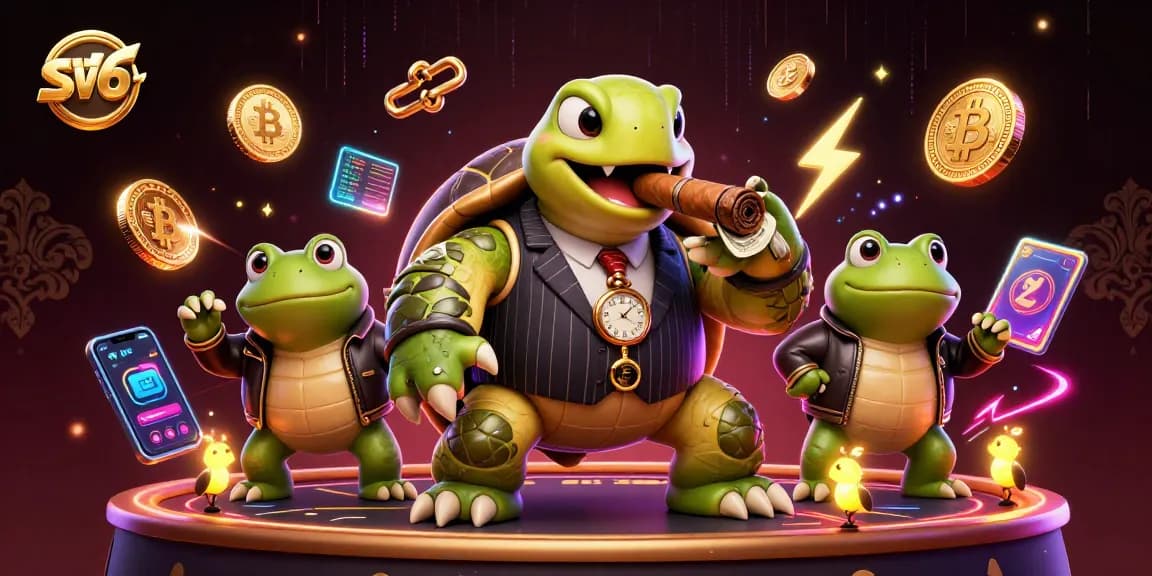 Experience thrilling gameplay at sv66 with an interactive casino featuring a massive turtle and frog enforcers.