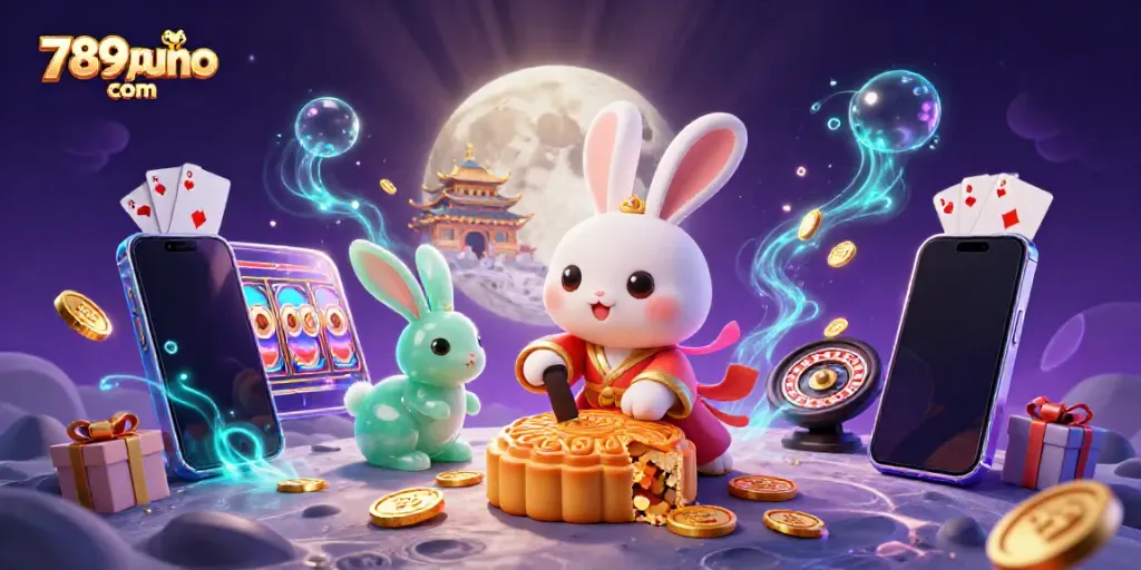 Spin slots and win big with 789puno com's engaging 3D casino experience featuring vibrant game elements.