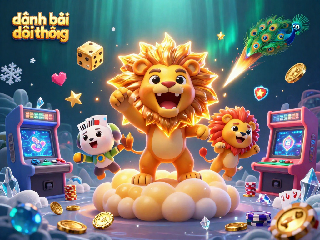 Experience the excitement of đánh bài đổi thưởng with a vibrant 3D casino scene featuring rich gaming elements.