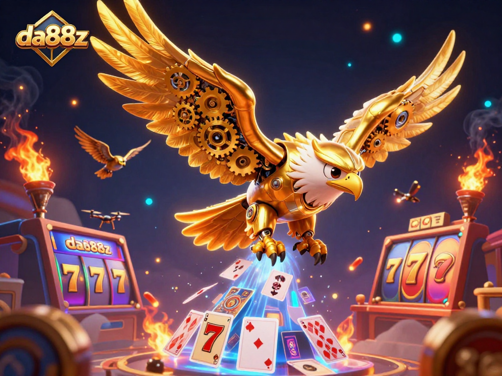 Experience thrilling slot adventures at da88z with golden eagle and jackpot symbols.