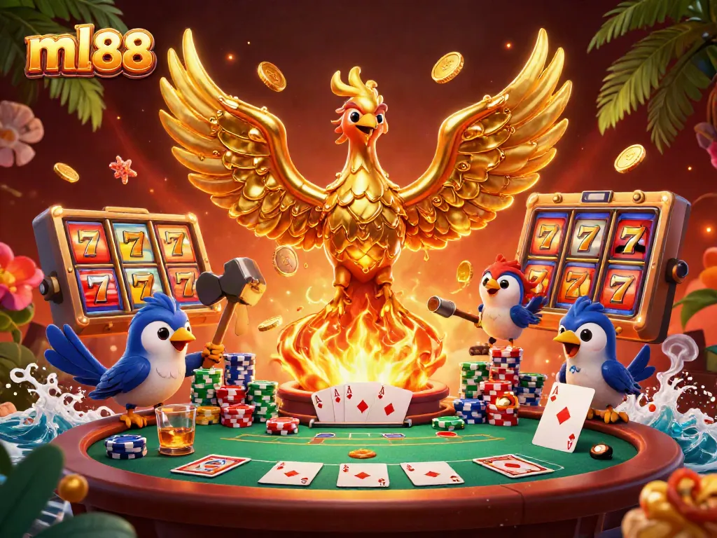 Experience exciting gameplay at ml88 with a majestic golden phoenix symbolizing jackpots and winning