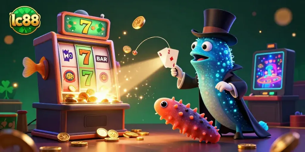 Experience excitement with lc88’s vibrant casino scene featuring engaging characters and dynamic game elements.