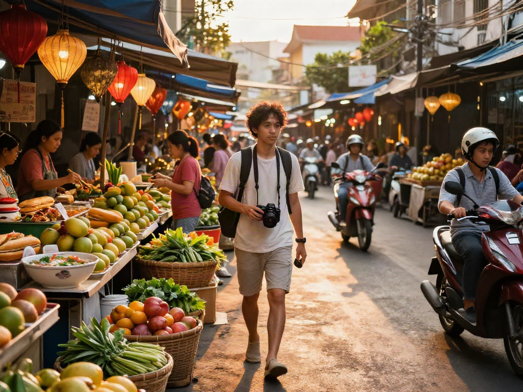 Explore vibrant street food culture at https://joeyvisavietnam.com/ with enticing market scenes in Ho Chi Minh City.