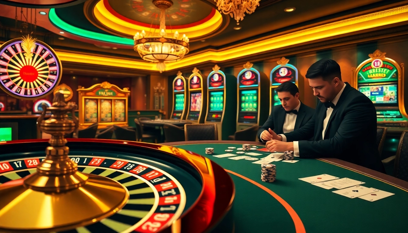 Experience the thrill of rr88 linh with a luxurious casino atmosphere featuring poker chips and roulette wheels.
