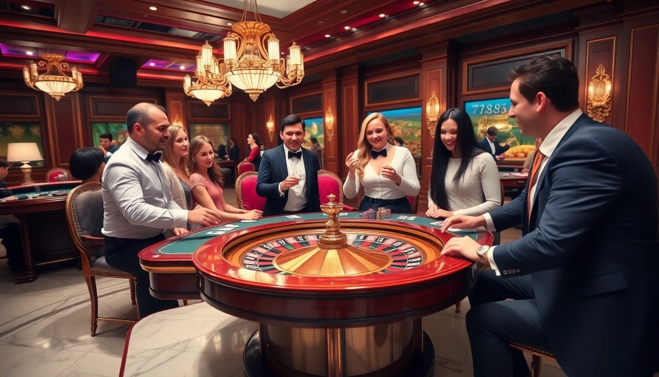 Engaging players at a roulette table enjoying exciting moments at 789 bet casino.