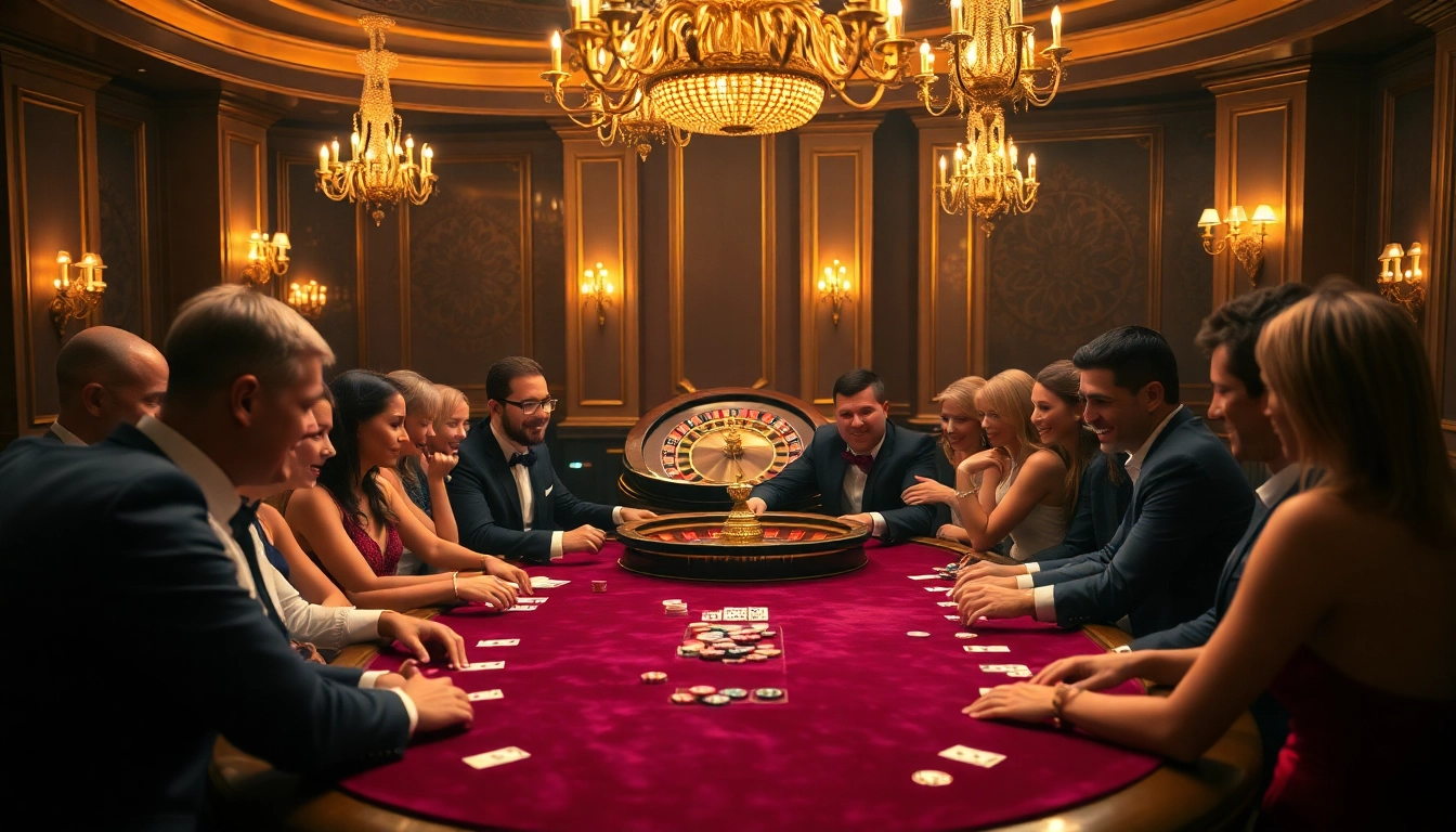 KJC players enjoying an exclusive poker game with vibrant chips and cards in a luxurious casino setting.