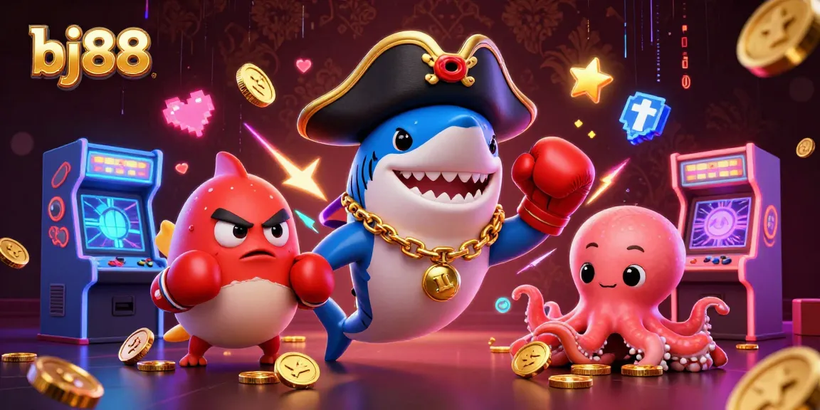 Experience thrilling gameplay with bj88 and characters in a vibrant casino scene filled with excitement.