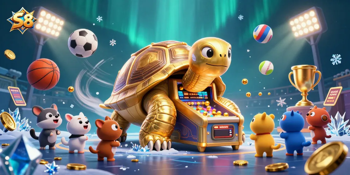 Engage in thrilling gameplay at S 8 with a vibrant casino-inspired illustration filled with action.