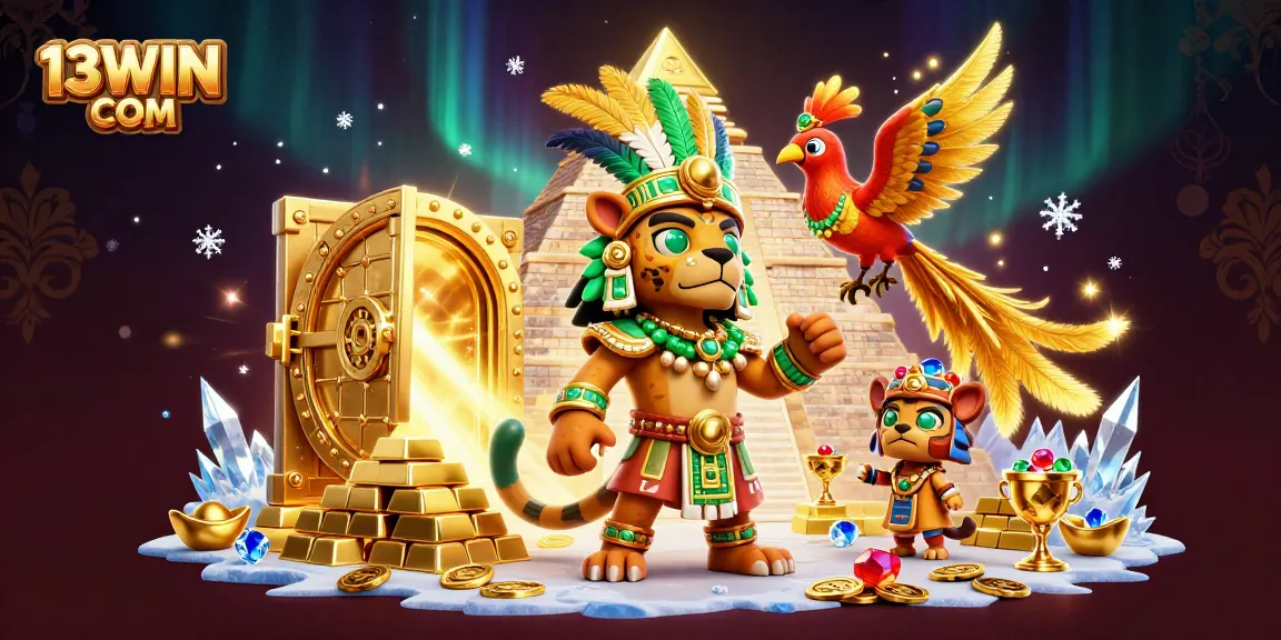 Experience luxury gameplay at 13WIN COM with vibrant treasures and 3D animated characters.