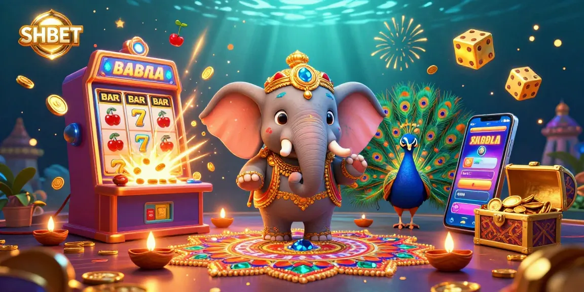Experience thrilling wins with SHBET at a vibrant casino scene featuring an elephant and a peacock.
