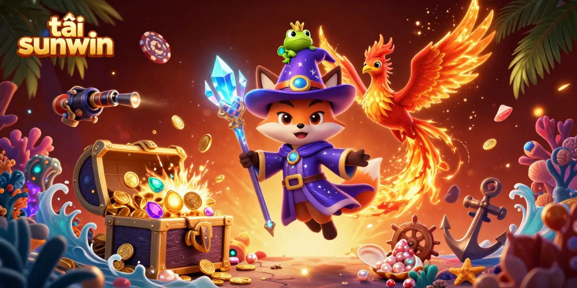 Play and win with tải sunwin at a vibrant online casino with phoenix and wizard characters.